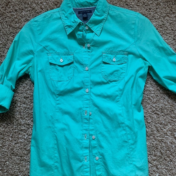 TOMMY HILFIGER Turquoise Button Down Shirt
sz S/P - Picture 3 of 5